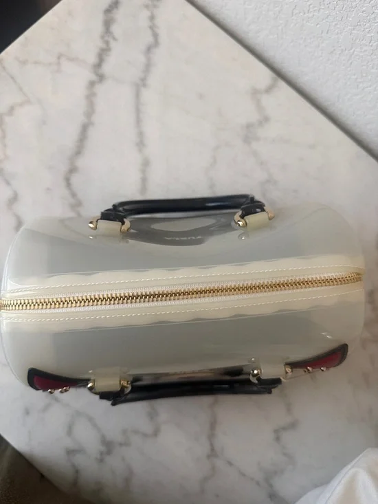 Furla Ginger Cookie S Satchel Candy Bag Featuring Rare Cat Appliqué w/COA - Picture 7 of 9